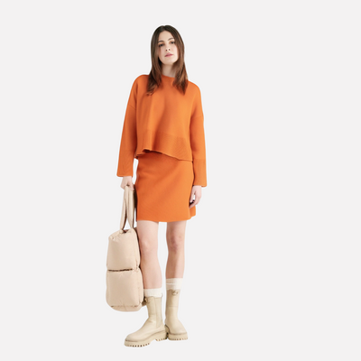 Ensemble de pull en tricot à manches longues et jupe mini chic pour femmes
