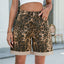 European and American women's perforated rolled edge five quarter denim shorts casual pants - Korvel