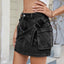 European and American women's personalized pocket splicing workwear denim skirt - Korvel