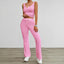 European and American yoga style sleeveless vest slightly flared pants set - Korvel