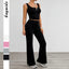 European and American yoga style sleeveless vest slightly flared pants set - Korvel