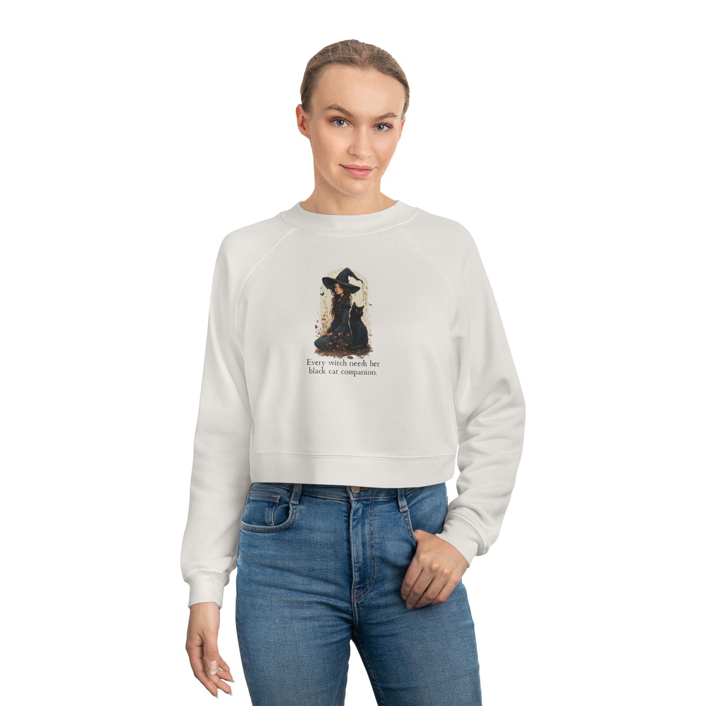 Enchanting Every Witch Cropped Fleece Pullover for Women - Korvel