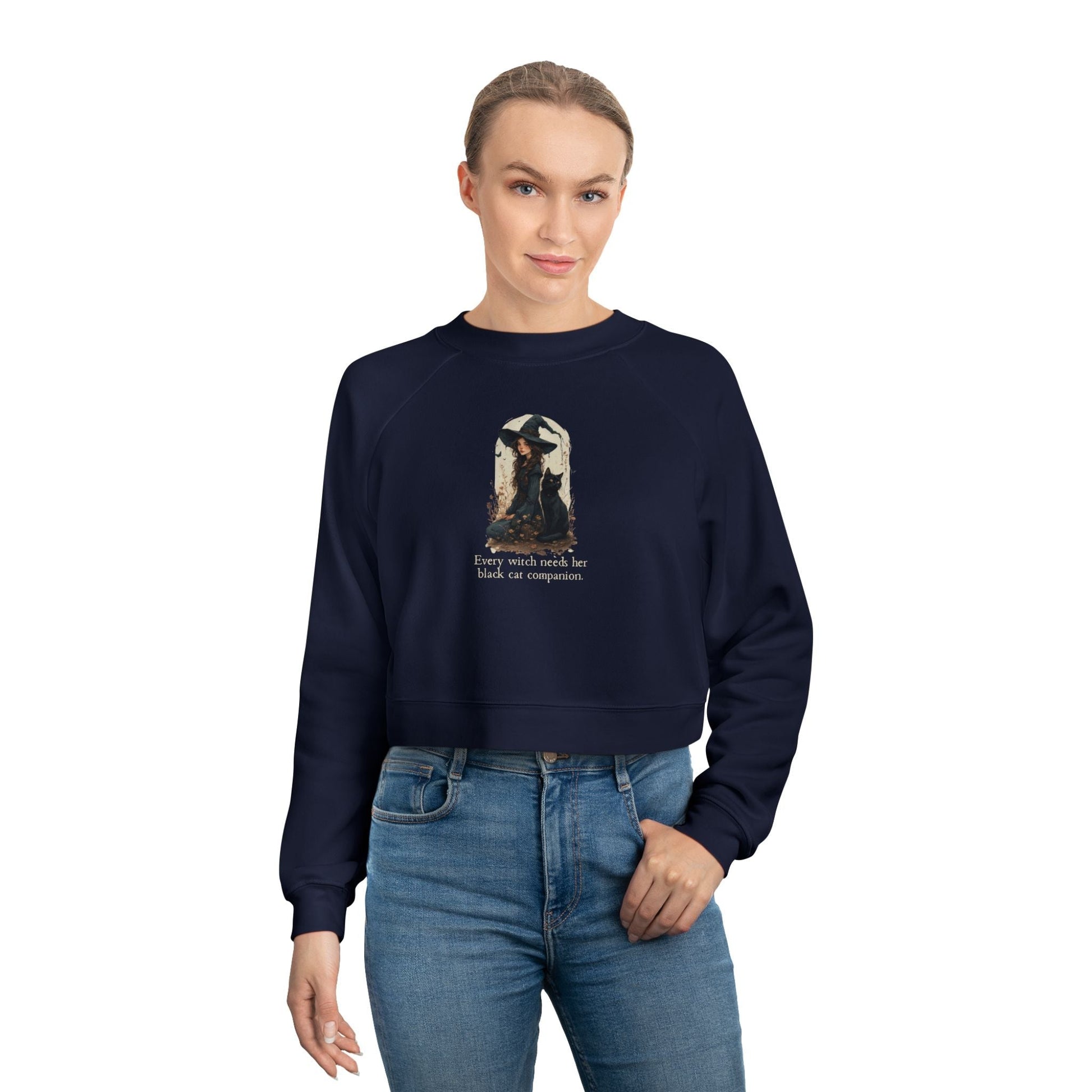 Enchanting Every Witch Cropped Fleece Pullover for Women - Korvel