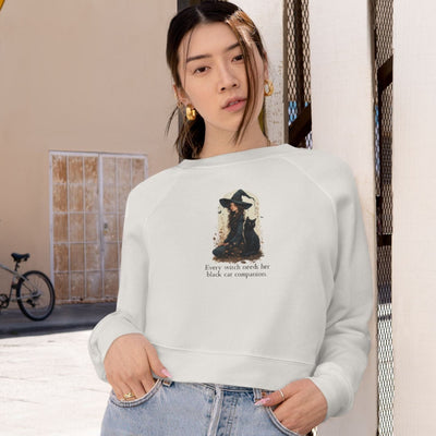 Enchanting Every Witch Cropped Fleece Pullover for Women - Korvel