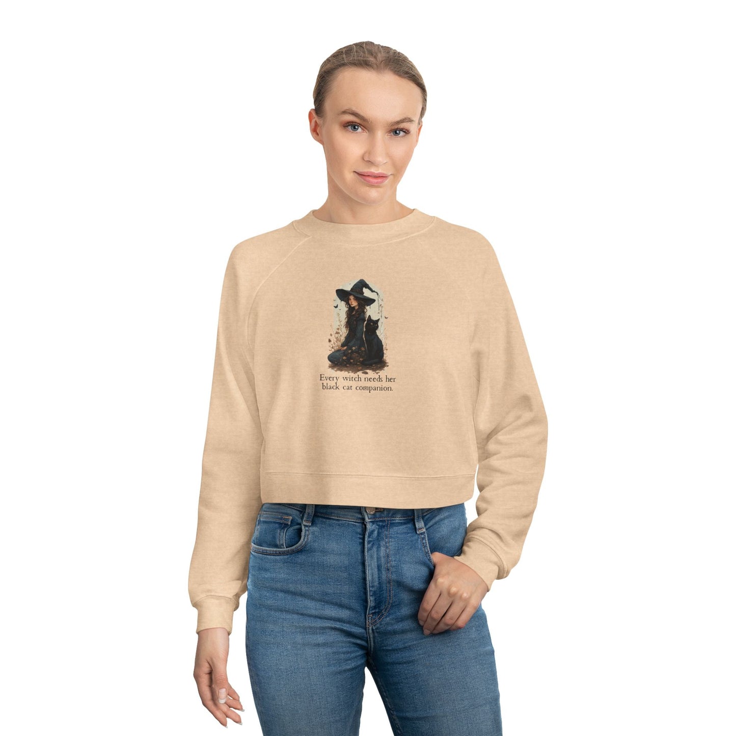 Enchanting Every Witch Cropped Fleece Pullover for Women - Korvel