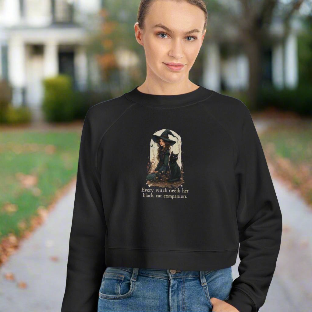 Enchanting Every Witch Cropped Fleece Pullover for Women - Korvel