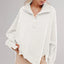 Exposed Seam Side Slit Long Sleeve Sweatshirt - Korvel