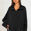 Exposed Seam Side Slit Long Sleeve Sweatshirt - Korvel