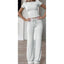 Ensemble T-Shirt & Pantalon 2 Pièces Uni Décontracté