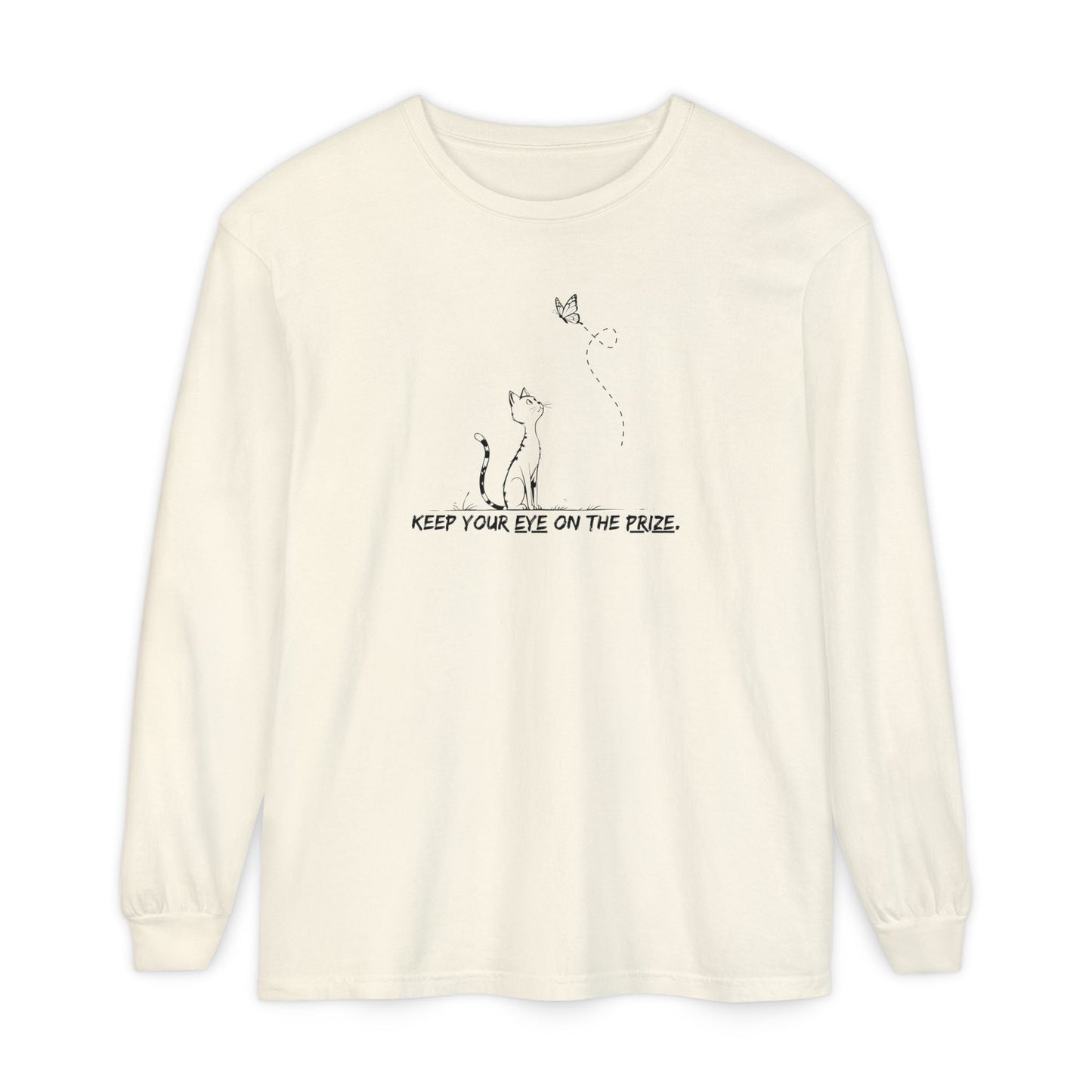 Camiseta de Manga Larga Inspirada en Gatos Eye-on-the-Prize