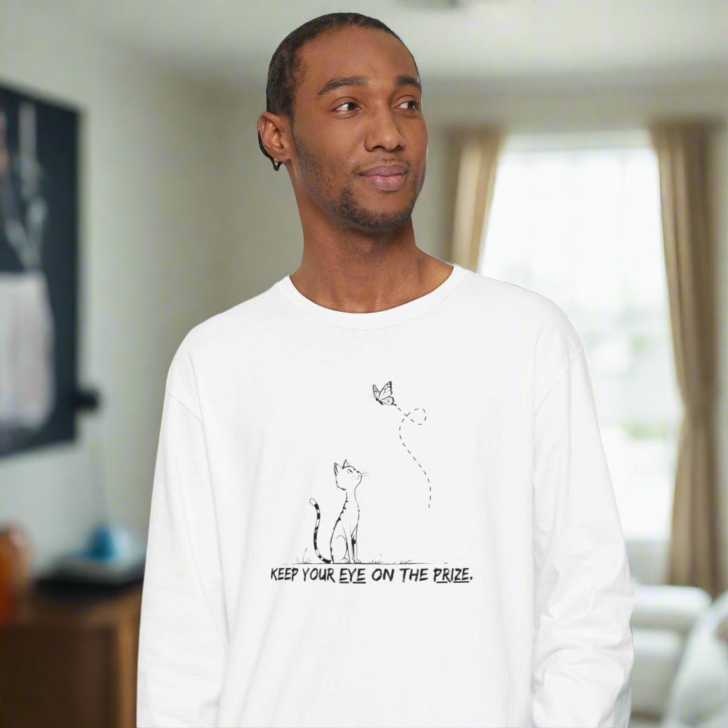 Camiseta de Manga Larga Inspirada en Gatos Eye-on-the-Prize