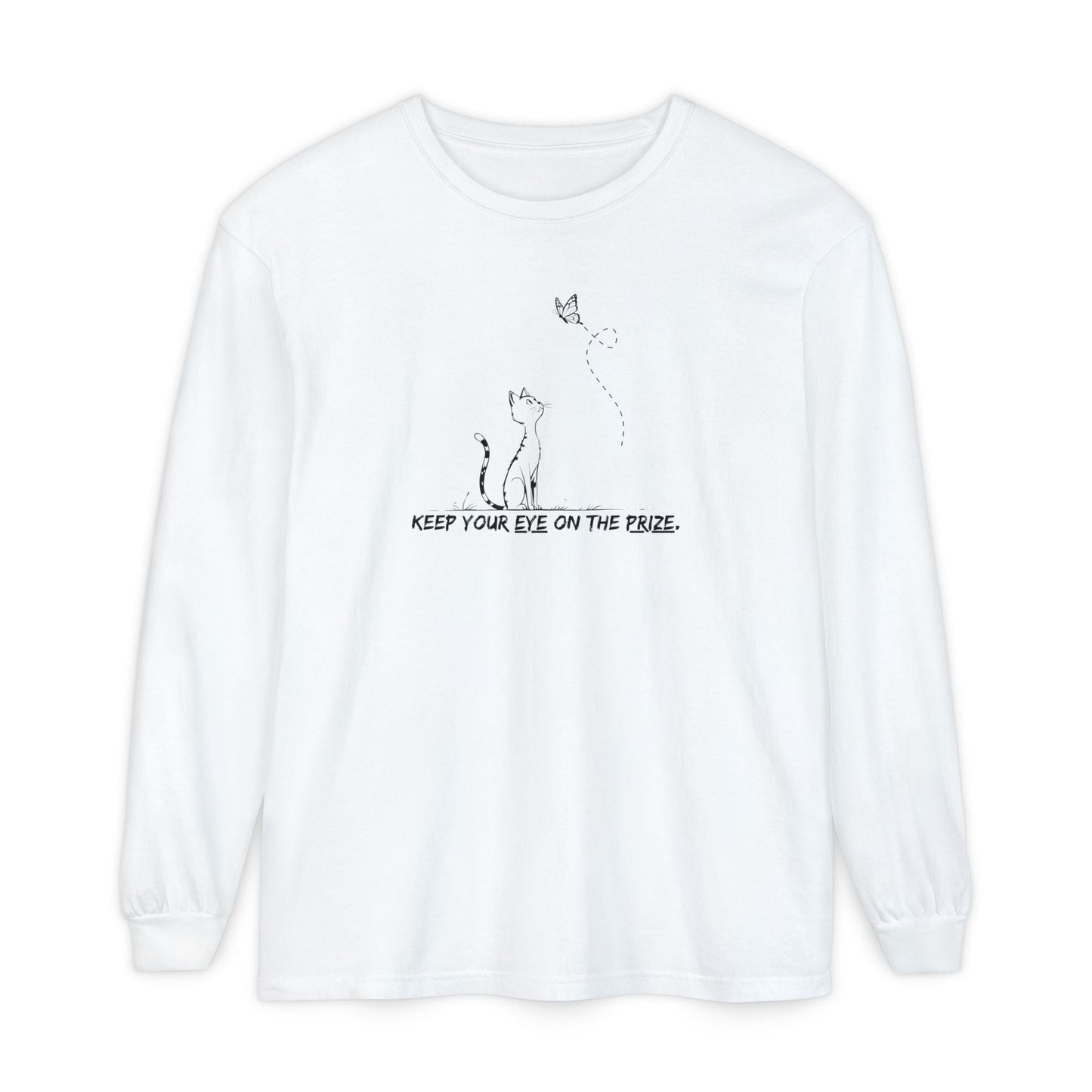 Camiseta de Manga Larga Inspirada en Gatos Eye-on-the-Prize