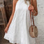 Eyelet Grecian Neck Mini Dress - Korvel