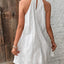 Eyelet Grecian Neck Mini Dress - Korvel