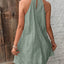 Eyelet Grecian Neck Mini Dress - Korvel