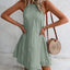 Eyelet Grecian Neck Mini Dress - Korvel
