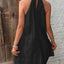 Eyelet Grecian Neck Mini Dress - Korvel