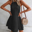 Eyelet Grecian Neck Mini Dress - Korvel