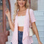 Elegant Eyelet Open Front Short Sleeve Cover Up