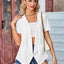 Elegant Eyelet Open Front Short Sleeve Cover Up