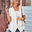 Elegant Eyelet Open Front Short Sleeve Cover Up