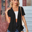 Elegant Eyelet Open Front Short Sleeve Cover Up