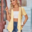 Elegant Eyelet Open Front Short Sleeve Cover Up
