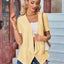 Elegant Eyelet Open Front Short Sleeve Cover Up