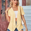 Elegant Eyelet Open Front Short Sleeve Cover Up