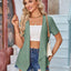 Elegant Eyelet Open Front Short Sleeve Cover Up