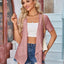 Elegant Eyelet Open Front Short Sleeve Cover Up