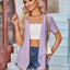 Elegant Eyelet Open Front Short Sleeve Cover Up