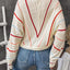 Eyelet Round Neck Long Sleeve Sweater - Korvel