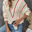 Eyelet Round Neck Long Sleeve Sweater - Korvel