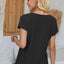 Eyelet Round Neck Rolled Short Sleeve T-Shirt - Korvel