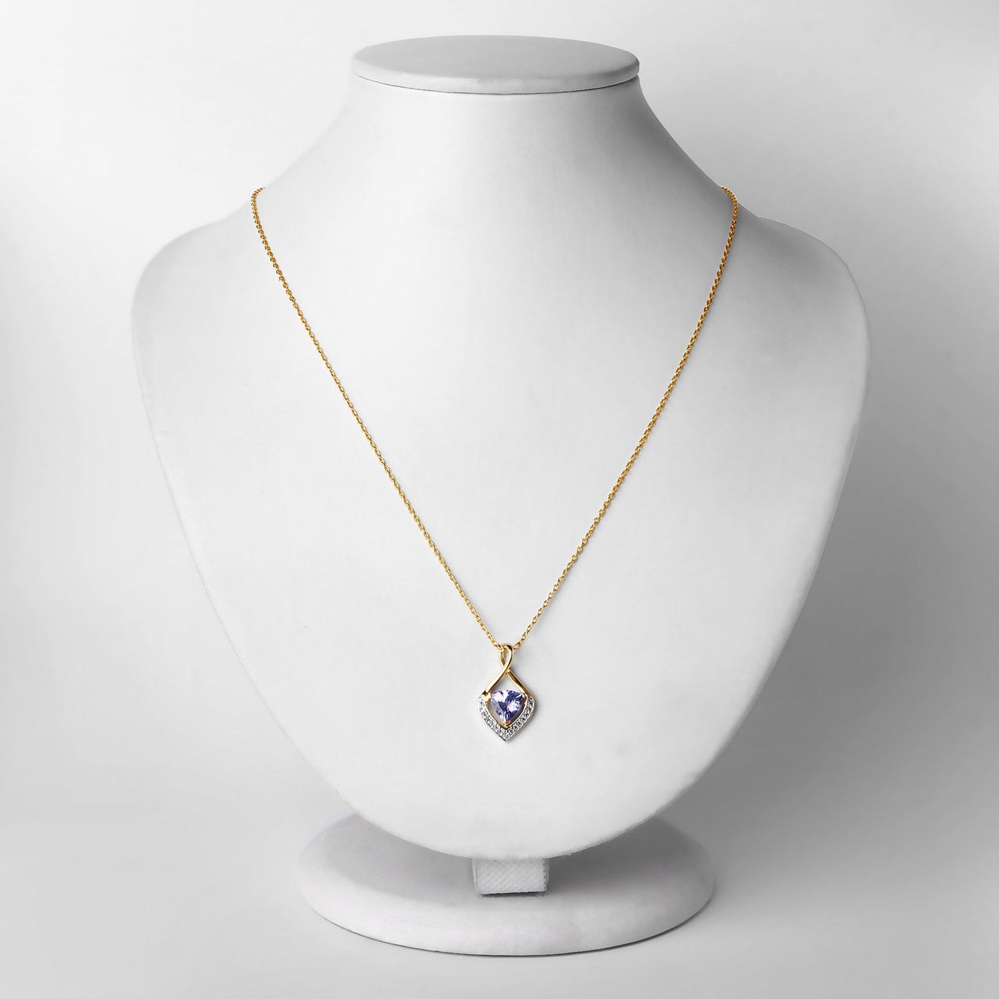 0.96 Carat Genuine Tanzanite and White Topaz Pendant in Sterling Silver
