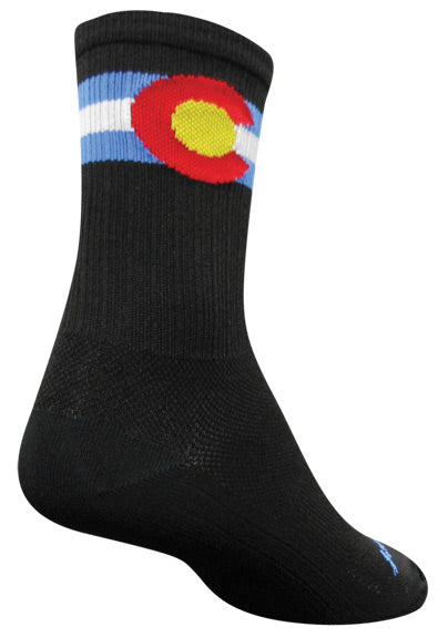 Sockguy Colorado SGX6 Athletic Socks - Black (Size 5-9)
