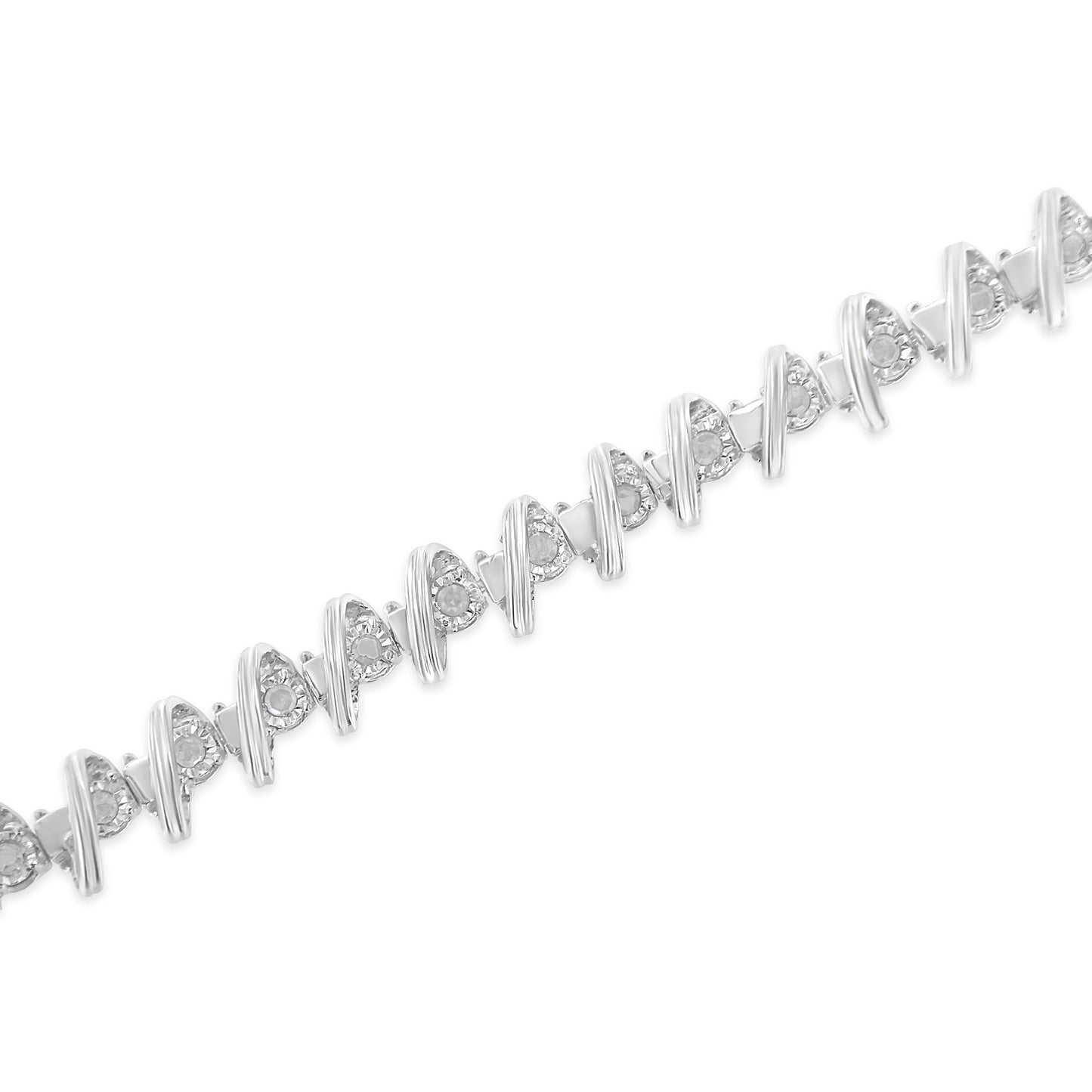 Pulsera de Tenis con Diamantes Miracle-Set de Plata Esterlina .925 de 1/2 Cttw