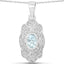 Pendentif en aigue-marine et topaze blanche de 0,48 carat en argent sterling