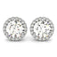 Boucles d'oreilles halo rond en or blanc 14 carats