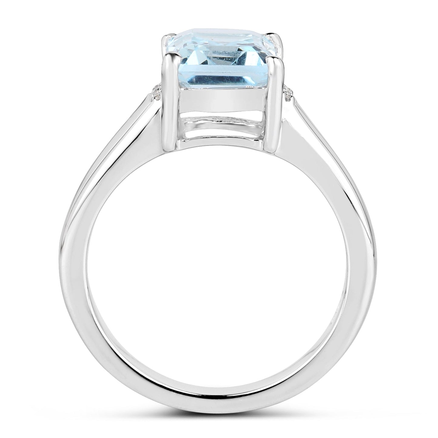 Anillo de Plata Esterlina con Topacio Azul y Topacio Blanco de 2.64 Quilates