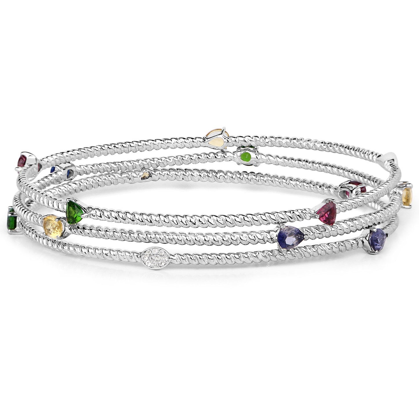 Pulsera de Plata Esterlina .925 de Múltiples Piedras de 3.88 Quilates