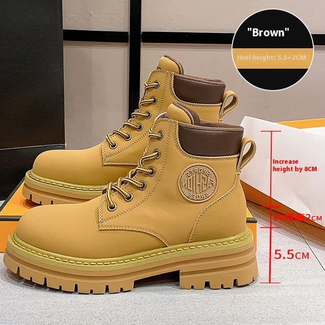 Genuine Leather Women's Thick Bottom Martin Boots