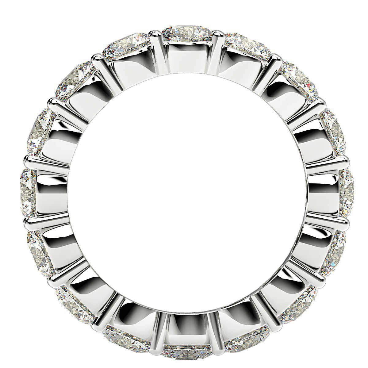 Round Cut Lab Grown Diamond Eternity Ring in 14k White Gold