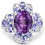 4.88 Carat Genuine Amethyst and Tanzanite Sterling Silver Ring