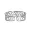 Brazalete Cuff de Filigrana Floral en Oro Blanco de 18K con Diamantes Pave