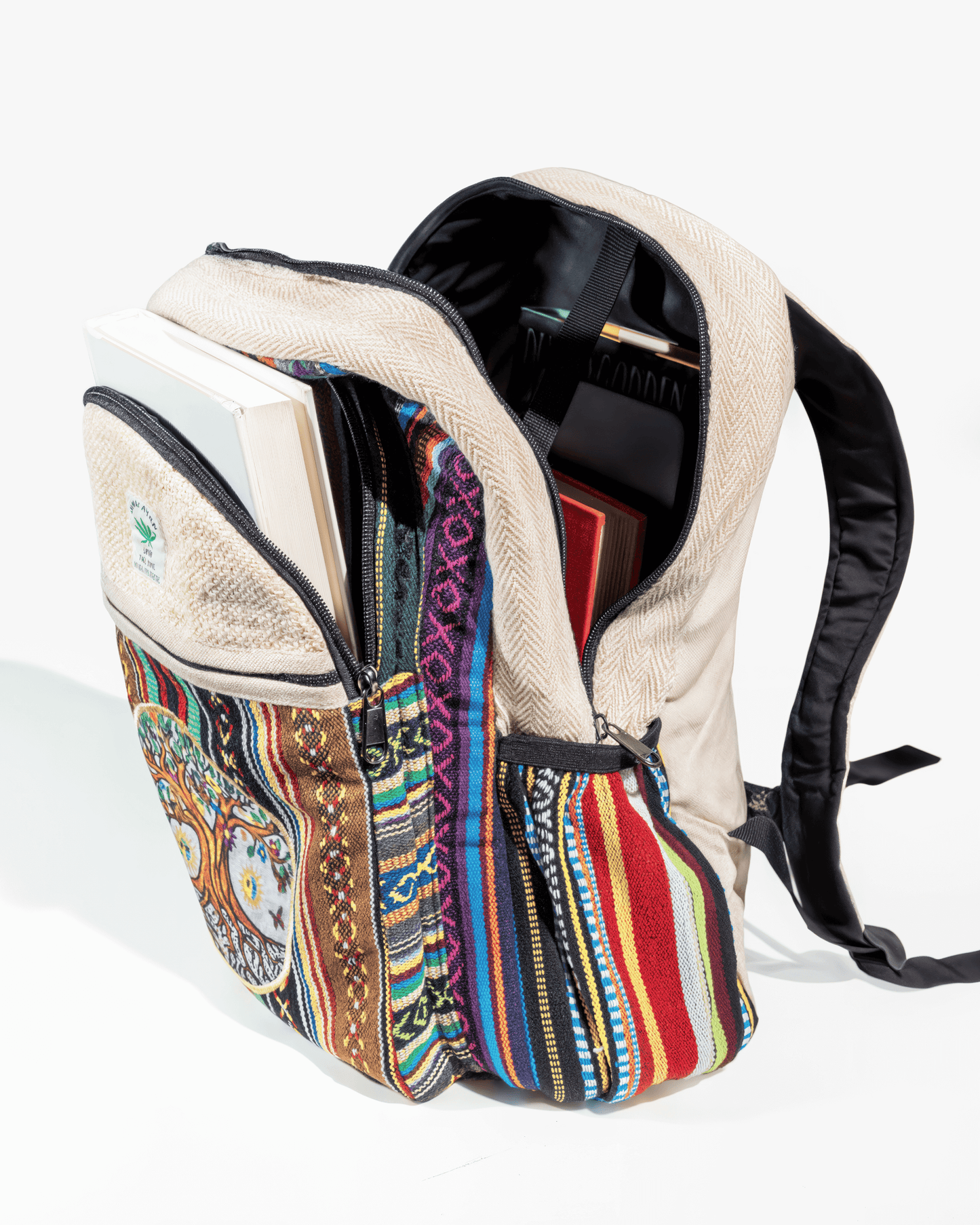 Sac à dos en coton et chanvre fait main de la collection Kathmandu