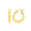 Aros pequeños de aro plano de oro amarillo de 14k