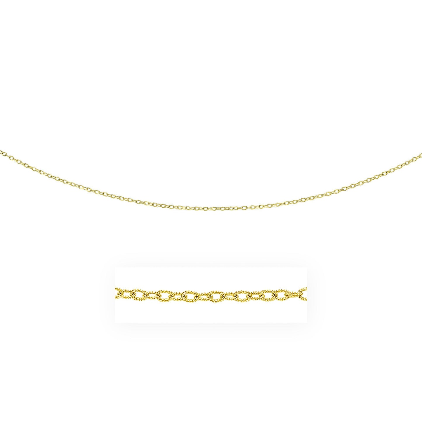 14k Yellow Gold 2.5mm Textured Pendant Chain