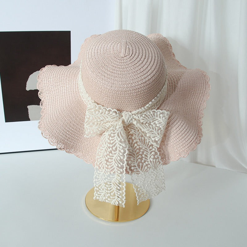 Lace String Woven Straw Sun Hat for Summer Adventures